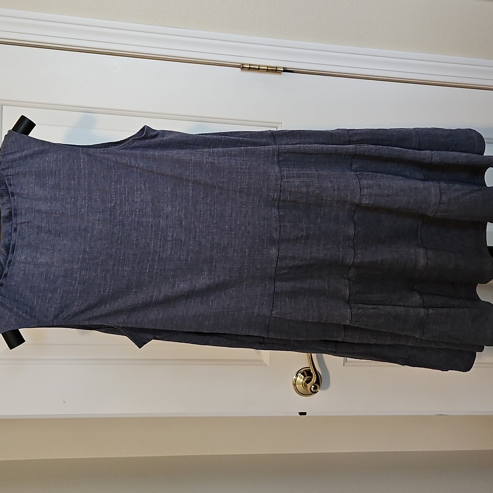 Max Studio Textured Denim Blue Above Knee Dress Or Tiered Tunic XL. NWOT - Picture 13 of 13